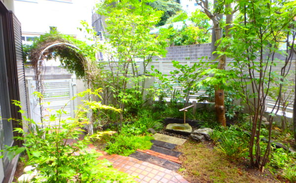 横須賀・葉山・逗子・鎌倉・湘南・川崎・横浜の庭づくりをしている彩葉苑がつくった横須賀市K様邸の植栽工事と造園外構工事の写真です。